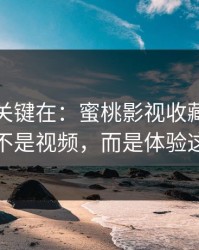 真正的关键在：蜜桃影视收藏夹里最值钱的不是视频，而是体验这套逻辑