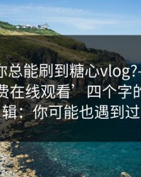 为什么你总能刷到糖心vlog?——背后是‘免费在线观看’四个字的诱导逻辑：你可能也遇到过