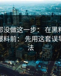 很多人都没做这一步： 在黑料不打烊看吃瓜爆料前： 先用这套误导点检查法