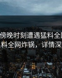 明星在傍晚时刻遭遇猛料全网热议，黑料全网炸锅，详情深扒