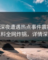 明星在深夜遭遇热点事件震撼人心，黑料全网炸锅，详情深扒