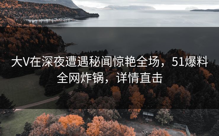 大V在深夜遭遇秘闻惊艳全场，51爆料全网炸锅，详情直击